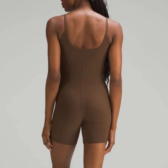 Lulu🍋 Ribbed Contoured Unitard - Java Brown - Picture 3 of 8